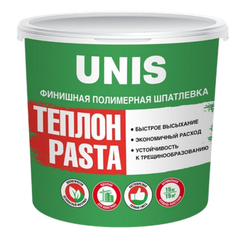 Шпатлевка готовая полимерная Юнис Pasta Теплон 15кг